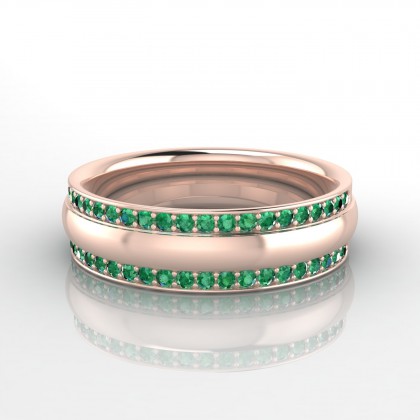 Irremplaçable Bague Emeraude en Or rose 18k