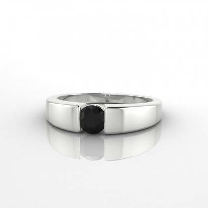 Jasmine Bague Diamant noir en Or blanc 18k
