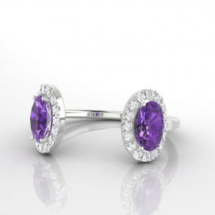 Joséphine Bague Améthyste en Or blanc 18k