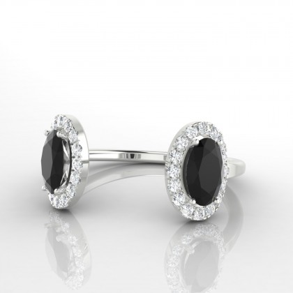 Joséphine Bague Diamant noir en Or blanc 18k