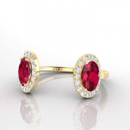 Joséphine Bague Rubis en Or jaune 18k