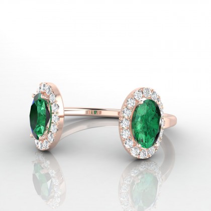 Joséphine Bague Emeraude en Or rose 18k