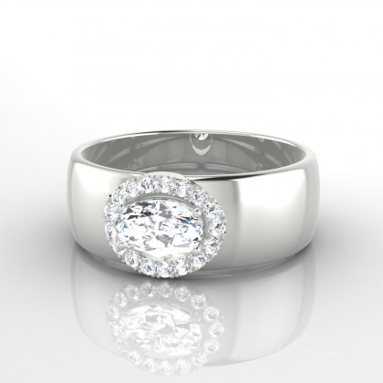 Leonie Solitaire Diamant en Or blanc 18k