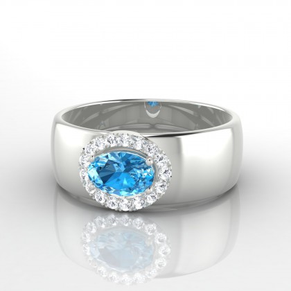 Leonie Solitaire Topaze en Or blanc 18k