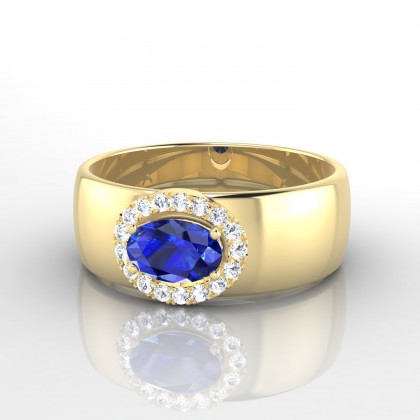 Leonie Solitaire Saphir en Or jaune 18k