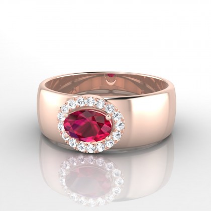 Leonie Solitaire Rubis en Or rose 18k