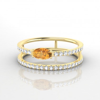 Leopoldine Bague Citrine en Or jaune 18k