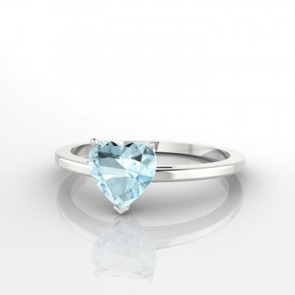 Liane Bague Aigue-marine en Or blanc 18k