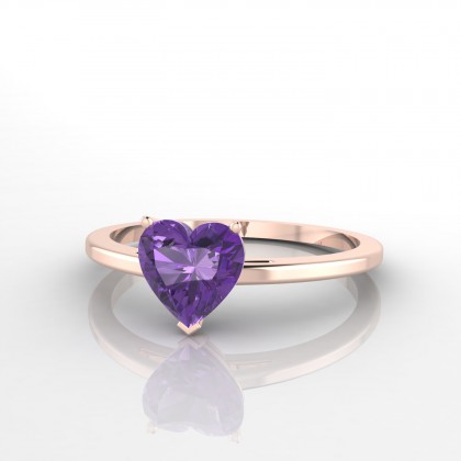 Liane Bague Améthyste en Or rose 18k