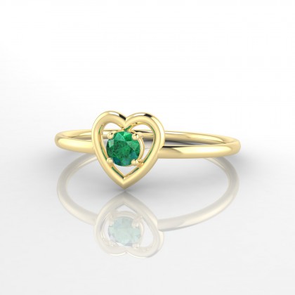 Lina Bague Emeraude en Or jaune 18k