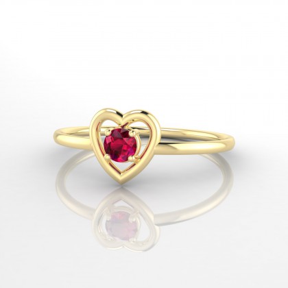 Lina Bague Rubis en Or jaune 18k