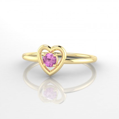 Lina Bague Saphir Rose en Or jaune 18k