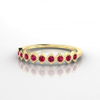 Louka Bague Rubis en Or jaune 18k