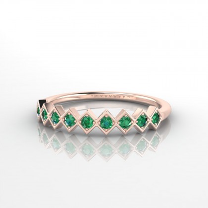 Louka Bague Emeraude en Or rose 18k
