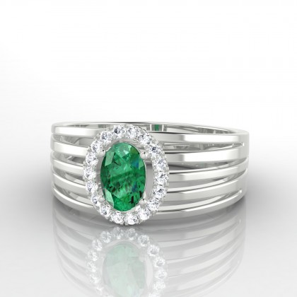 Lucienne Solitaire Emeraude en Argent 925