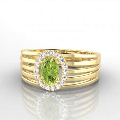 Lucienne Solitaire Péridot en Or jaune 18k