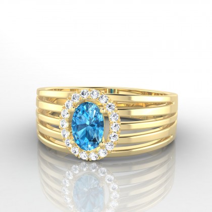 Lucienne Solitaire Topaze en Or jaune 18k