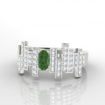 Madison Bague Tourmaline en Or blanc 18k