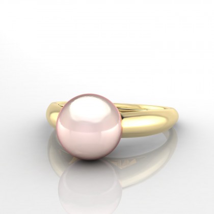 Maevana Bague Perle d'eau douce rose en Or jaune 18k