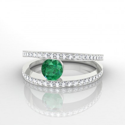 Majestueuse Bague Emeraude en Argent 925