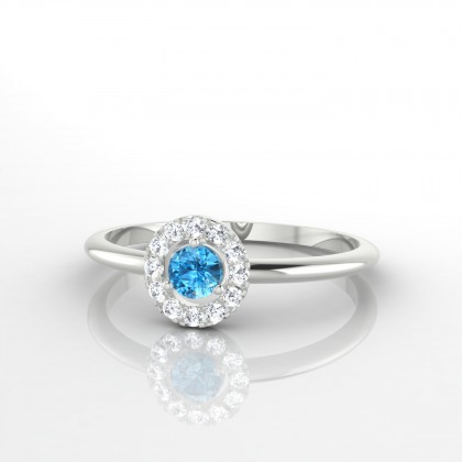 Marie-Noëlle Bague Topaze en Or blanc 18k