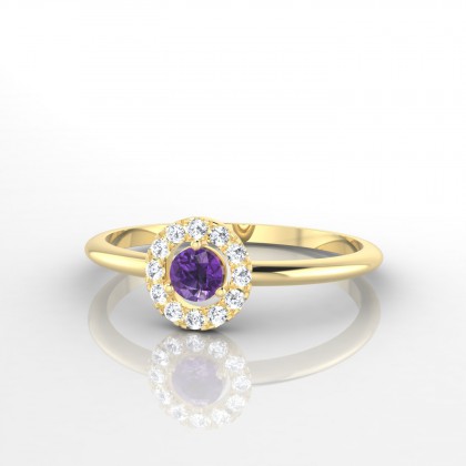 Marie-Noëlle Bague Améthyste en Or jaune 18k