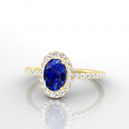Mariette Solitaire Saphir en Or jaune 18k