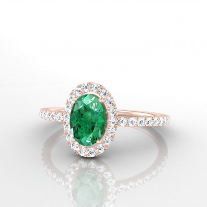 Mariette Solitaire Emeraude en Or rose 18k