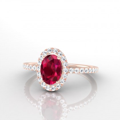 Mariette Solitaire Rubis en Or rose 18k
