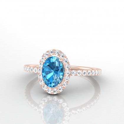 Mariette Solitaire Topaze en Or rose 18k