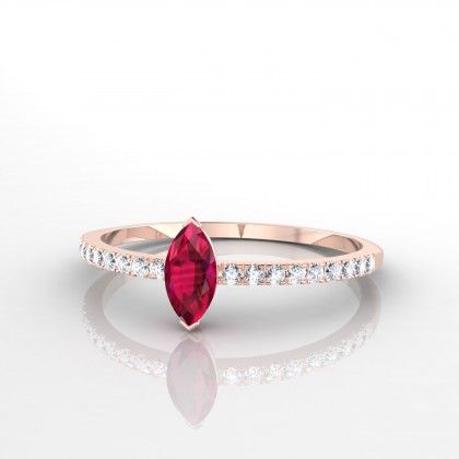 Merteuil Bague Rubis Marquise en Or rose 18k