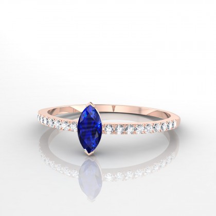 Merteuil Bague Saphir Marquise en Or rose 18k