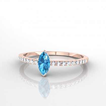 Merteuil Bague Topaze Marquise en Or rose 18k