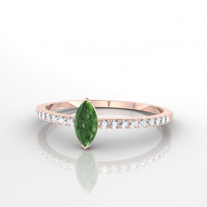 Merteuil Bague Tourmaline Marquise en Or rose 18k
