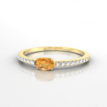 Morphée Bague Citrine en Or jaune 18k