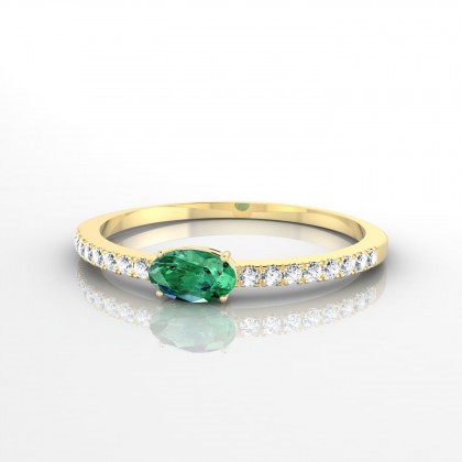 Morphée Bague Emeraude en Or jaune 18k