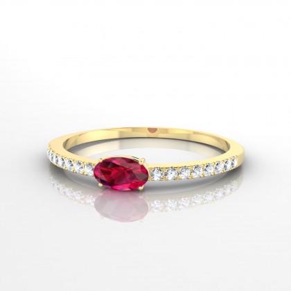 Morphée Bague Rubis en Or jaune 18k