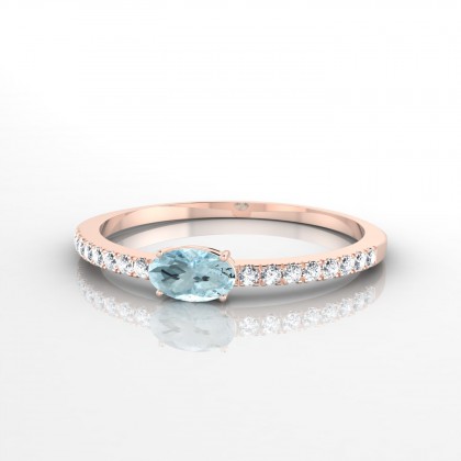 Morphée Bague Aigue-marine en Or rose 18k