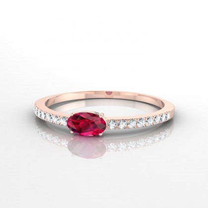 Morphée Bague Rubis en Or rose 18k