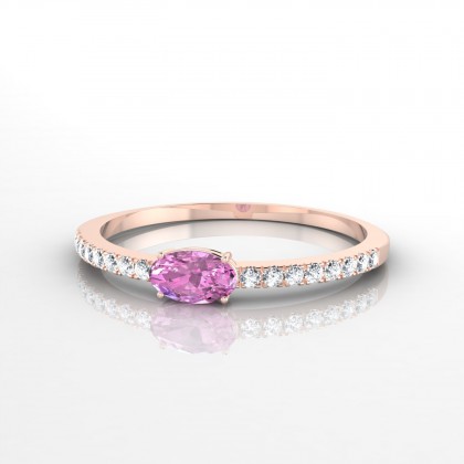 Morphée Bague Saphir rose en Or rose 18k