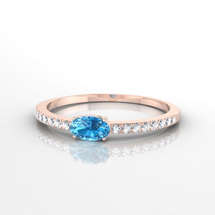 Morphée Bague Topaze en Or rose 18k