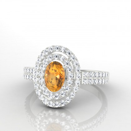 Odélie Solitaire Citrine en Argent 925