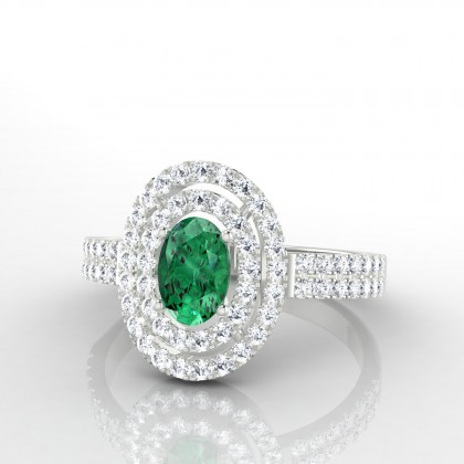 Odélie Solitaire Emeraude en Argent 925
