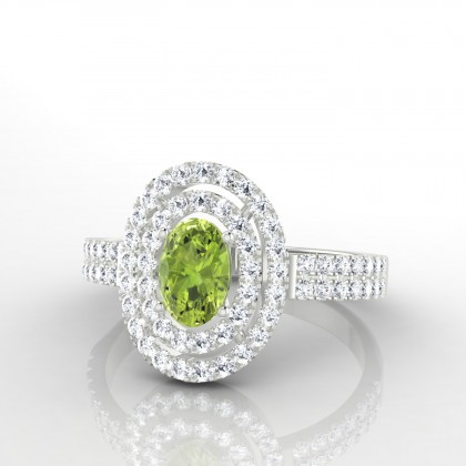 Odélie Solitaire Péridot en Or blanc 18k
