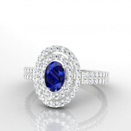 Odélie Solitaire Saphir en Or blanc 18k