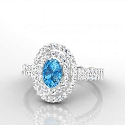 Odélie Solitaire Topaze en Or blanc 18k