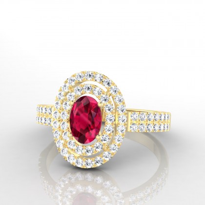 Odélie Solitaire Rubis en Or jaune 18k
