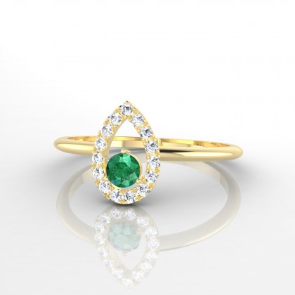 Odette Bague Emeraude en Or jaune 18k
