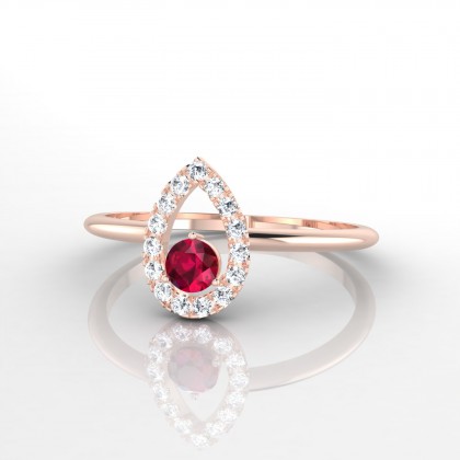 Odette Bague Rubis en Or rose 18k