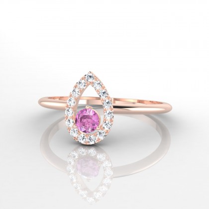 Odette Bague Saphir rose en Or rose 18k